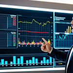 A professional procurement manager in a modest business suit, standing confidently in a sleek, modern data analysis center. They are in front of large, glowing holographic displays showing complex data visualizations, charts, and graphs. One hand gestures towards the interactive data, indicating deep understanding and strategic insight. The background features sophisticated digital interfaces and interconnected data streams. High-resolution, professional photography, cinematic lighting, sharp focus, intricate details, realistic render, perfect anatomy, correct proportions, natural pose, well-formed hands, proper finger count, natural body proportions, safe for work, appropriate content, fully clothed, professional.