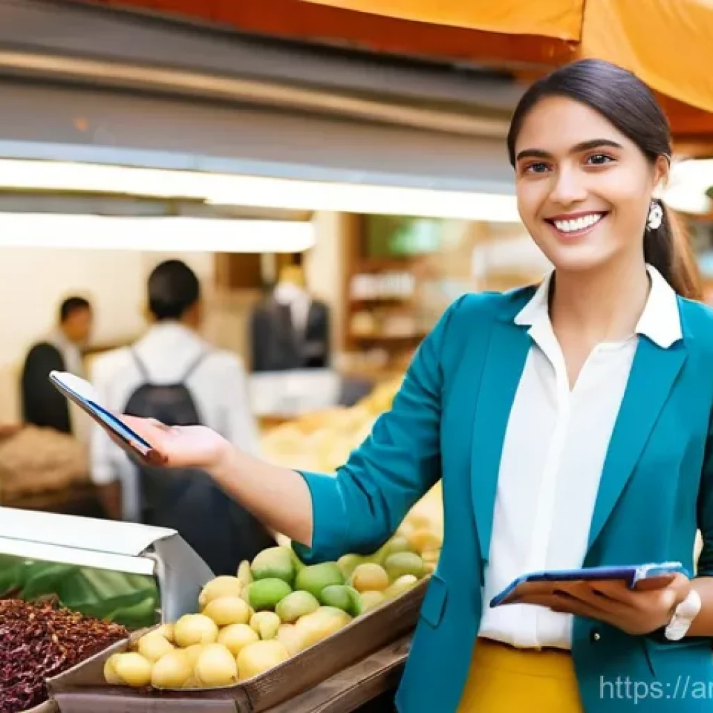 쇼핑매니저 실무 경험 쌓는 법 - **Prompt 1: Hands-On Learning in a Bustling Marketplace**
"A vibrant, medium-shot image capturin...